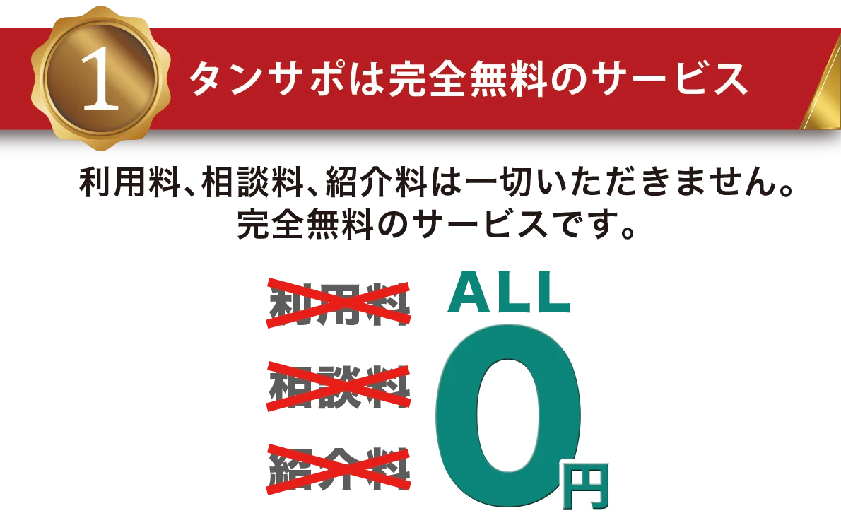 タンサポは利用料・探偵の紹介料無料！